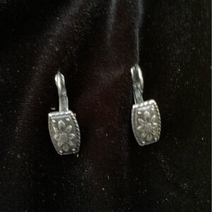 Silver Tone Floral Earrings